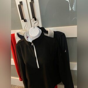 Nautica (3 for the price of 1), Quarter Zip Fleece Top in Red, Blue & Black